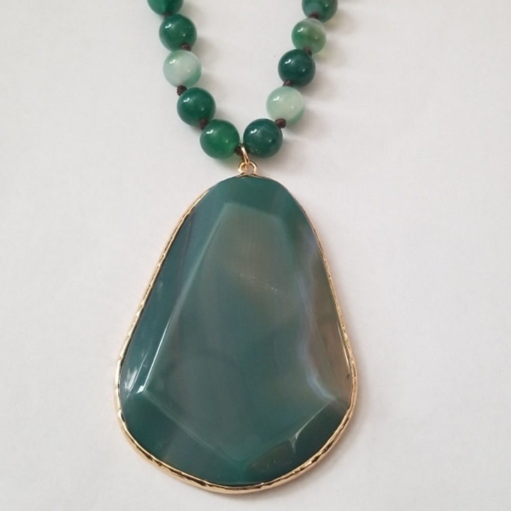 ♥️Natural Stone Pendant Statement Necklace♥️ - Picture 5 of 7